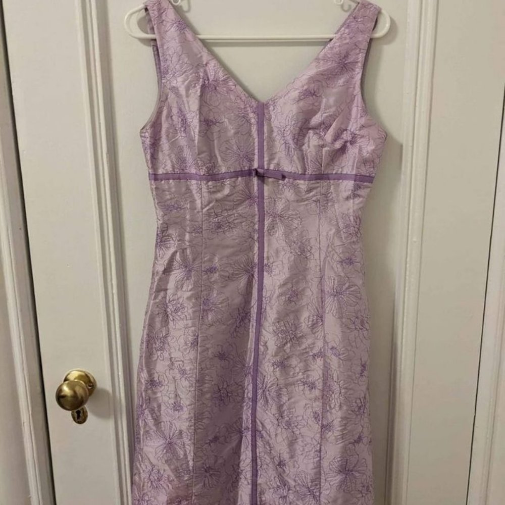 Vintage 100% Silk Lavender Mini Dress size 4